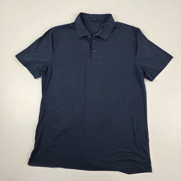 Lululemon Athletica Polo Shirt Mens Large Navy Golf Shirt Casual - Picture 1 of 8
